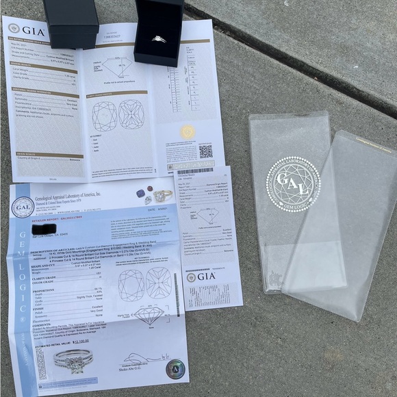 Natural Diamond Engagement and Wedding Ring; 1.20 Karat Natural Diamonds - Picture 10 of 13